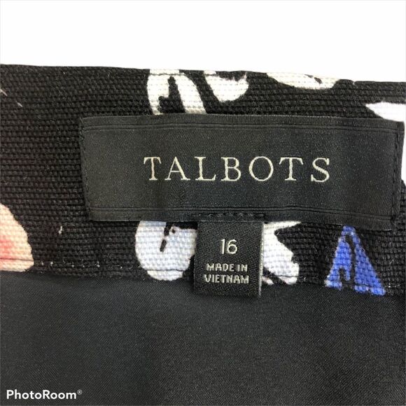 Talbots Black and floral print skirt size 16 - Picture 10 of 12